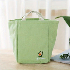 Fruit Embroidery Handbag Insulation Bag Double Handle Lunch Bento Bag