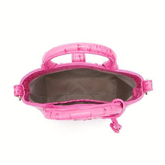 Crocodile Embossed Shoulder Bag Large Capacity Handbag Portable Square Purse