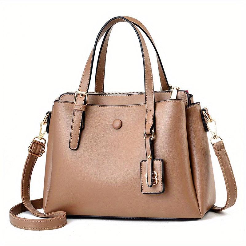 PU Leather Textured Shoulder Bag Casual Versatile Commuter Bag