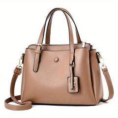 PU Leather Textured Shoulder Bag Casual Versatile Commuter Bag