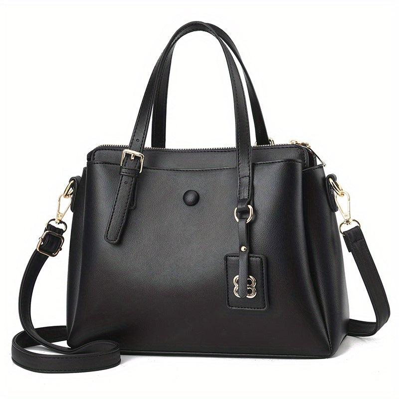 PU Leather Textured Shoulder Bag Casual Versatile Commuter Bag