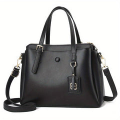 PU Leather Textured Shoulder Bag Casual Versatile Commuter Bag