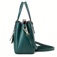 PU Leather Textured Shoulder Bag Casual Versatile Commuter Bag