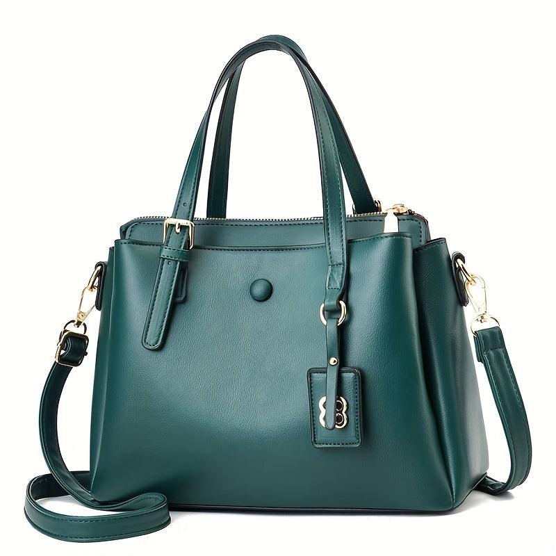 PU Leather Textured Shoulder Bag Casual Versatile Commuter Bag