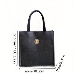 Small Satchel Tote Bag PU Leather Textured Shoulder Bag