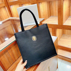 Small Satchel Tote Bag PU Leather Textured Shoulder Bag