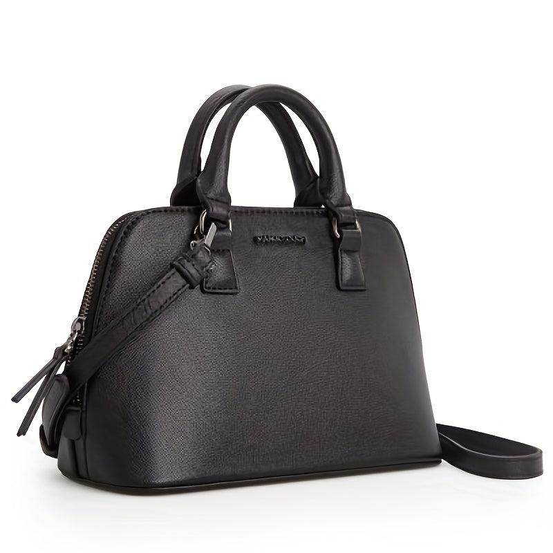 Large Capacity Shoulder Bag PU Leather Zipper Handbag