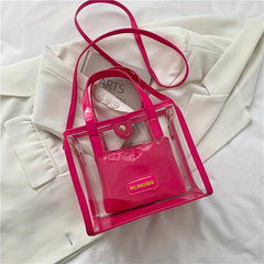 Clear Tote Bag Jelly Shoulder Waterproof Beach Bag