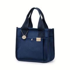 Canvas Tote Bag For Women Portable Lunch Box Bag Layer Handbags