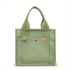 Canvas Tote Bag For Women Portable Lunch Box Bag Layer Handbags