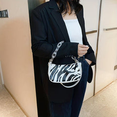 Cow Pattern Shoulder Bag Vintage Acrylic Chain Handbag