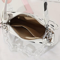Cow Pattern Shoulder Bag Vintage Acrylic Chain Handbag