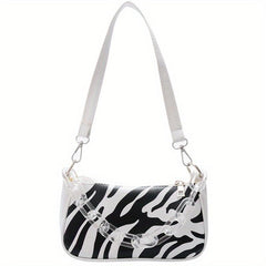 Cow Pattern Shoulder Bag Vintage Acrylic Chain Handbag