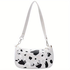 Cow Pattern Shoulder Bag Vintage Acrylic Chain Handbag