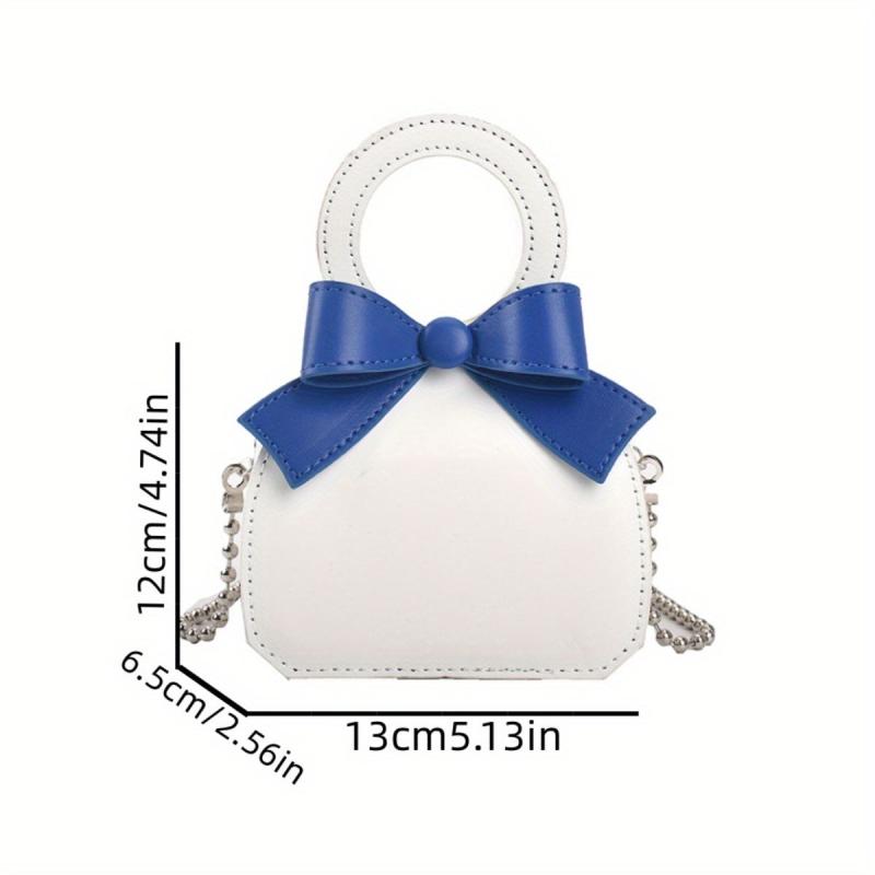 Mini Bow Handbag Block Small Coin Purse Women's Shoulder Bag