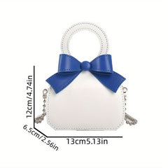 Mini Bow Handbag Block Small Coin Purse Women's Shoulder Bag