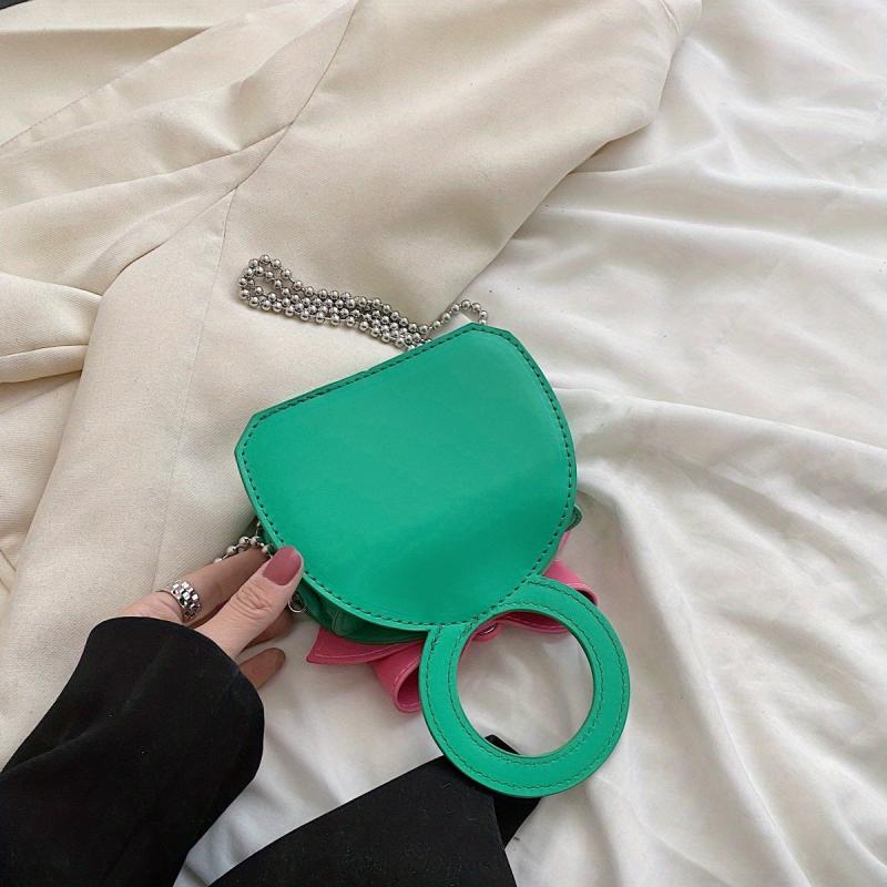 Mini Bow Handbag Block Small Coin Purse Women's Shoulder Bag