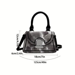 Stone Pattern Top Handle Crossbody Bag Classic Shoulder Bag