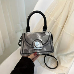 Stone Pattern Top Handle Crossbody Bag Classic Shoulder Bag