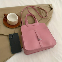 Solid Crossbody Bag PU Leather Textured Classic Shoulder Bag