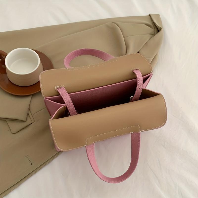 Solid Crossbody Bag PU Leather Textured Classic Shoulder Bag