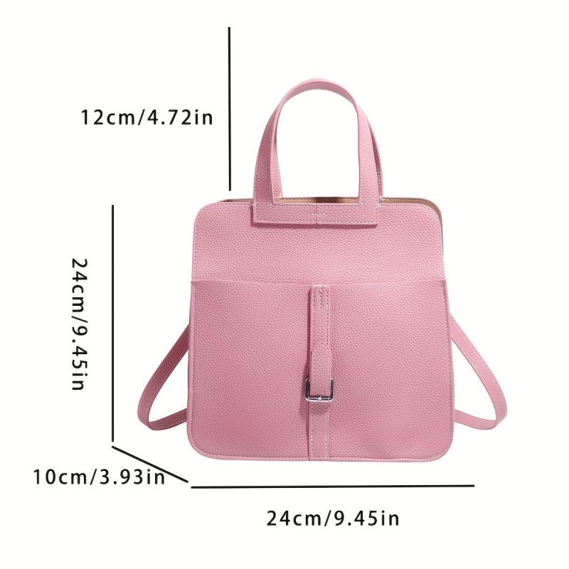 Solid Crossbody Bag PU Leather Textured Classic Shoulder Bag