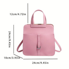 Solid Crossbody Bag PU Leather Textured Classic Shoulder Bag