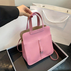 Solid Crossbody Bag PU Leather Textured Classic Shoulder Bag