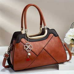 Vintage Stitching Handbag For Women Solid Crossbody Bag Satchel Purse