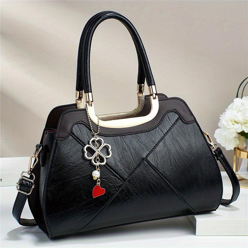 Vintage Stitching Handbag For Women Solid Crossbody Bag Satchel Purse