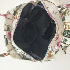 Floral Print Canvas Handbag Stylish Flower Pattern Purse Women's Casual