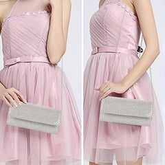 Glitter Evening Clutch Bag for Wedding & Prom