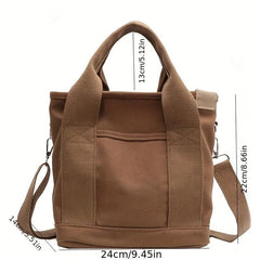 Minimalist Casual Canvas Shoulder Bag Vintage Satchel