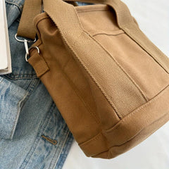 Minimalist Casual Canvas Shoulder Bag Vintage Satchel