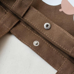 Bear Pattern Canvas Handbag for School & Picnic