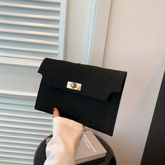 Crocodile Pattern Clutch Purse Woolen Flap Wallet