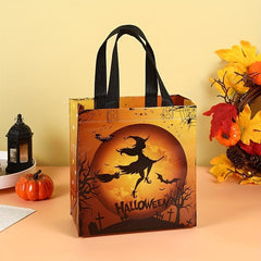 10 Pcs Halloween Handbag Ghost Skull Print Gift Bag Pumpkin Lantern Tote
