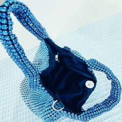 Ombre Rhinestone Evening Bucket Bag Clutch Purse for Wedding Party