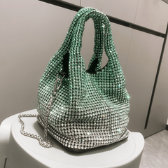 Ombre Rhinestone Evening Bucket Bag Clutch Purse for Wedding Party