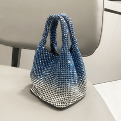 Ombre Rhinestone Evening Bucket Bag Clutch Purse for Wedding Party