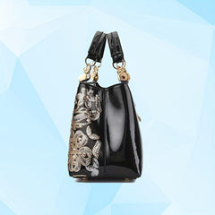 Sequin Decor Handbag PU Leather Crossbody Bag Women's Top Handle Purse