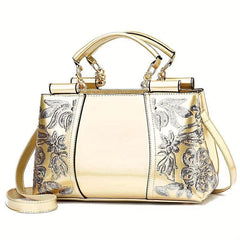 Sequin Decor Handbag PU Leather Crossbody Bag Women's Top Handle Purse