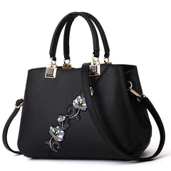 Classic Flower Embroidered Tote Bag
