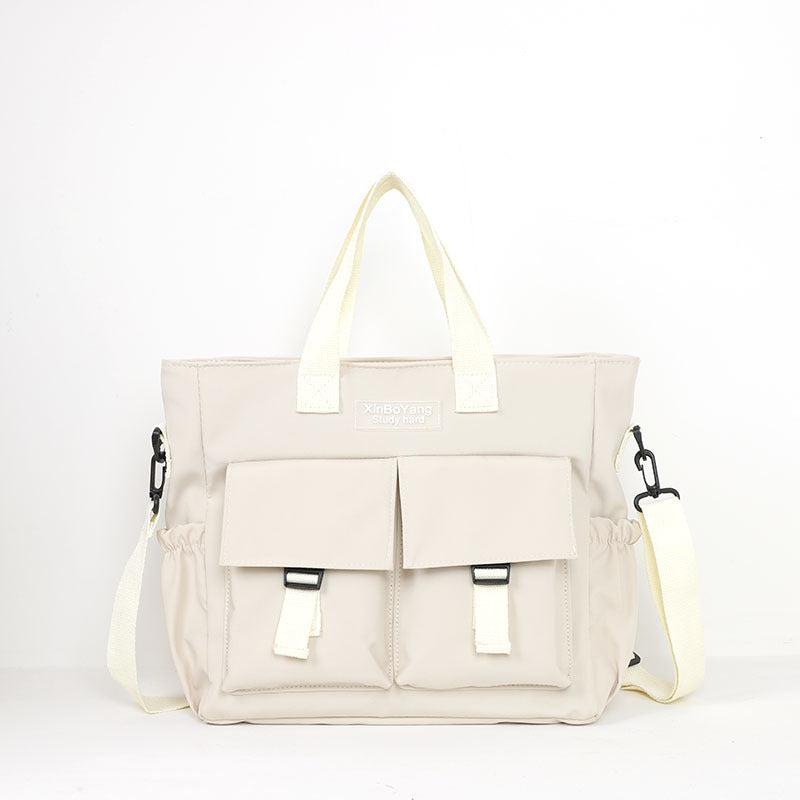 Casual Lightweight Solid Shoulder Bag Crossbody Bag with Side Pockets