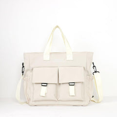 Casual Lightweight Solid Shoulder Bag Crossbody Bag with Side Pockets