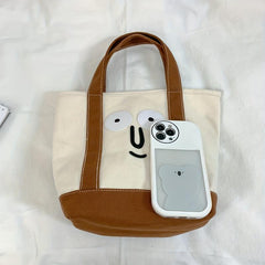 Funny Face Printed Large Capacity Tote Bag