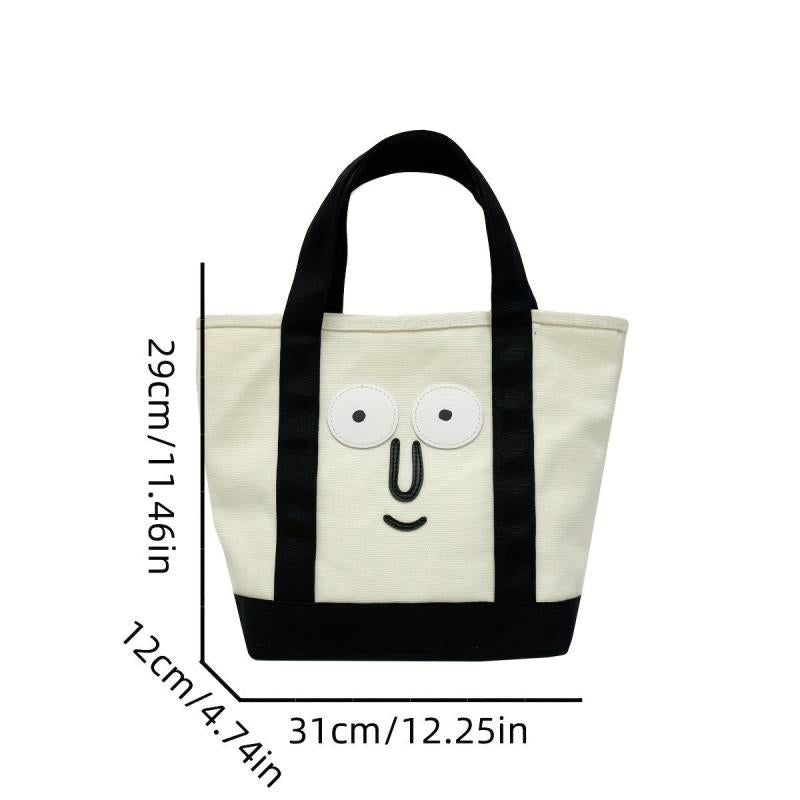 Funny Face Printed Large Capacity Tote Bag