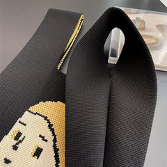 Pearl Girl Knitted Tote Handbag Art Wristlet Purse For Women