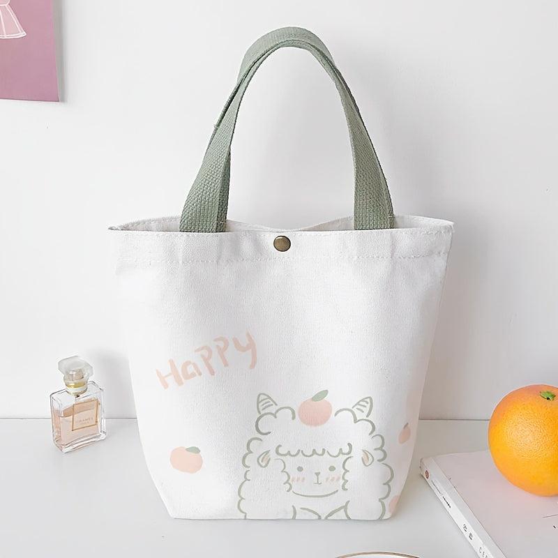 Cartoon Pattern Canvas Handbag Girls Tote Bag