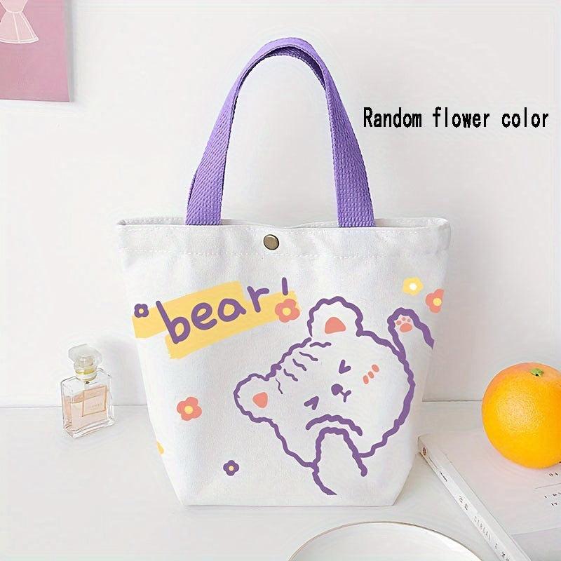 Cartoon Pattern Canvas Handbag Girls Tote Bag